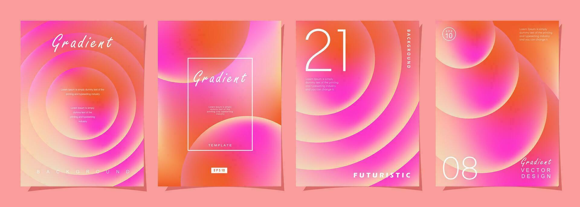 Set of creative covers or posters concept in modern style for corporate identity, branding, social media advertising, promo. Cover design template with dynamic gradients. vector