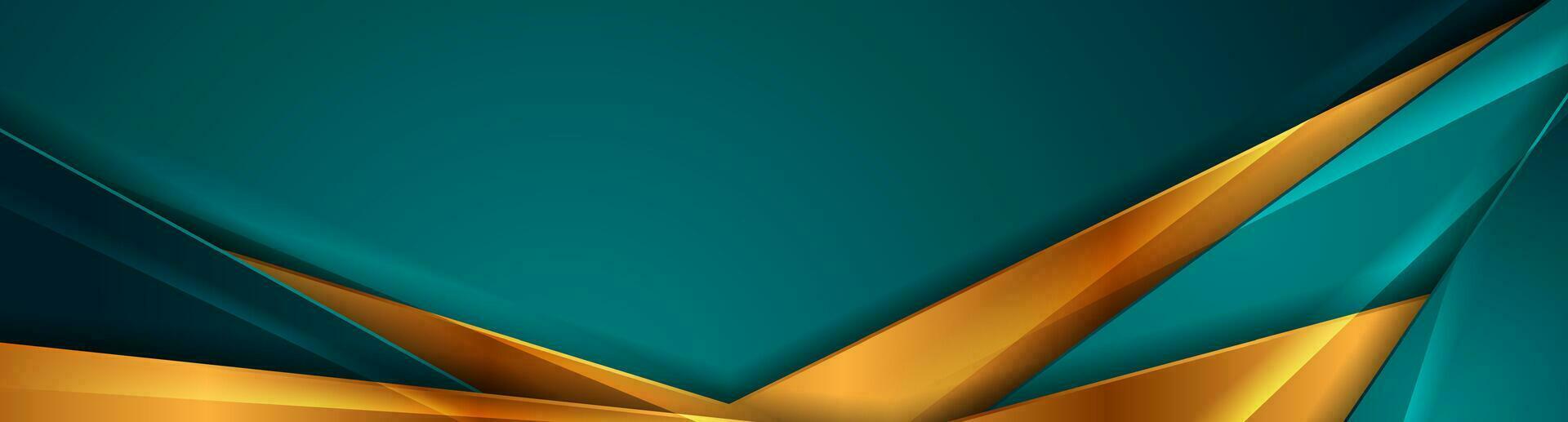 Turquoise and bronze abstract glossy corporate background vector