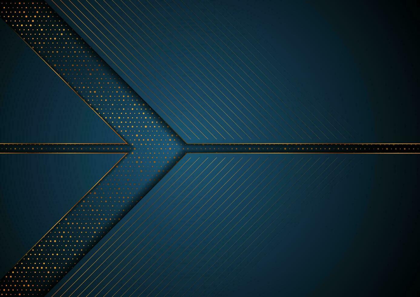 Dark blue and golden abstract tech geometric background vector