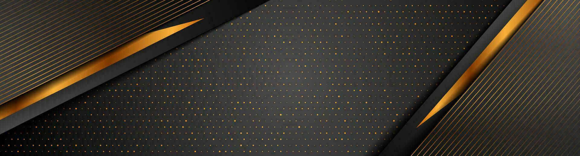 Black and golden abstract tech corporate background vector