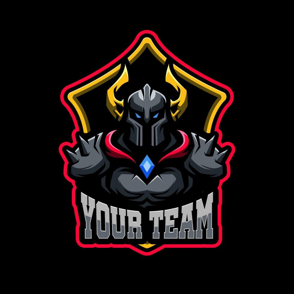 Knight vector mascot logo design with modern illustration concept style for badge, emblem, t-shirt. Knight illustration for sport and esport team. Vector eps 10