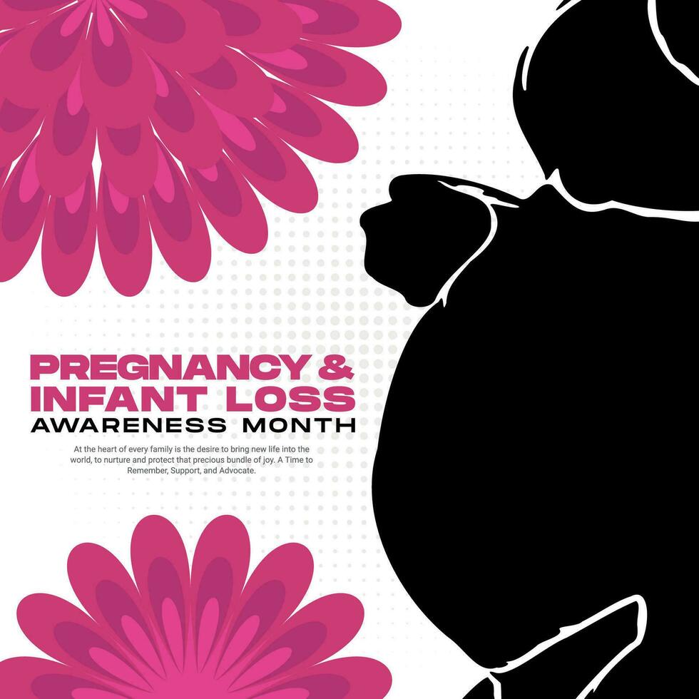 Pregnancy and Infant Loss Awareness Month Social Media Post Banner for Pregnant Women vector