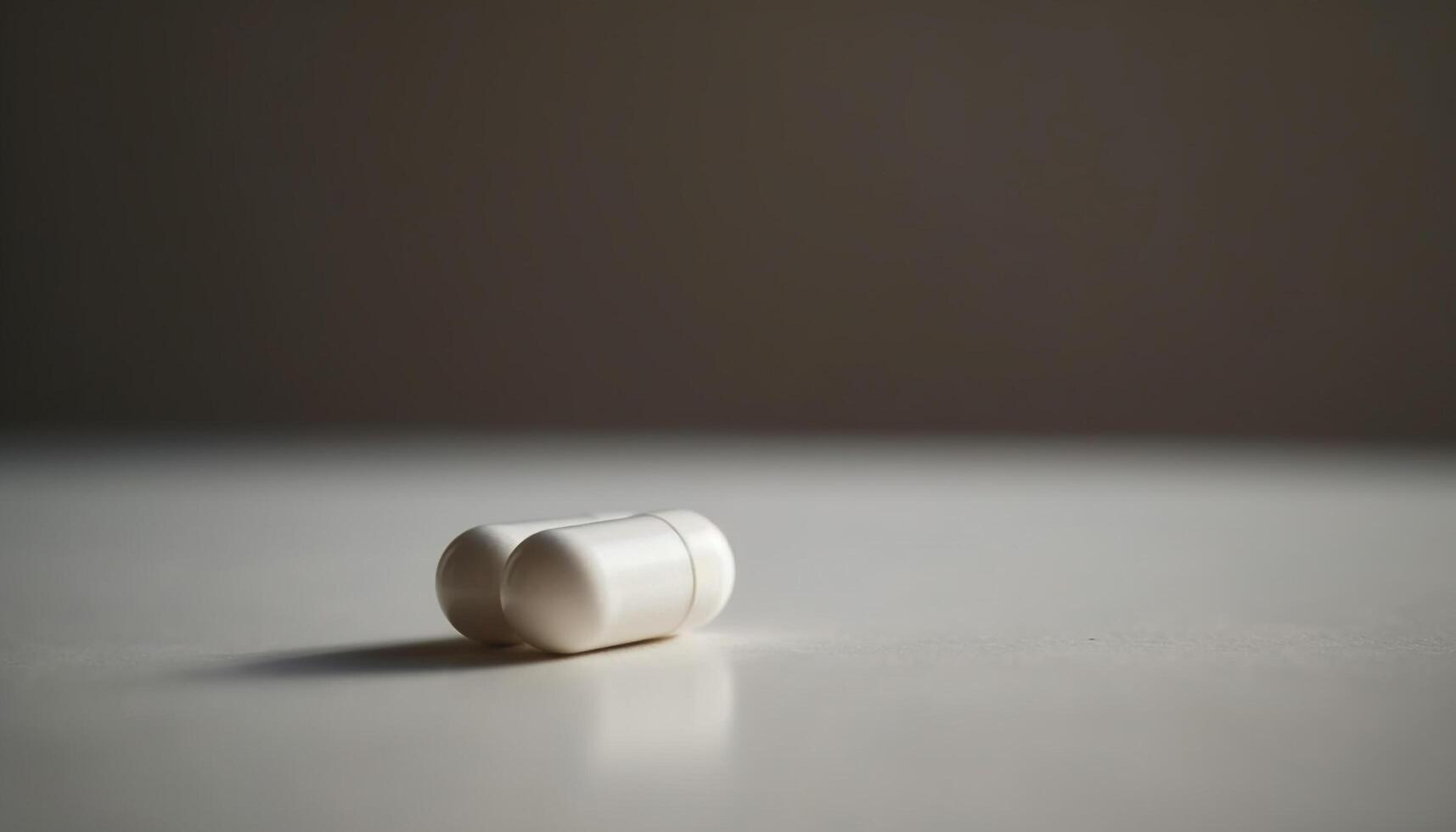 Close up of a pill capsule, symbolizing healthcare and medicine generated by AI photo