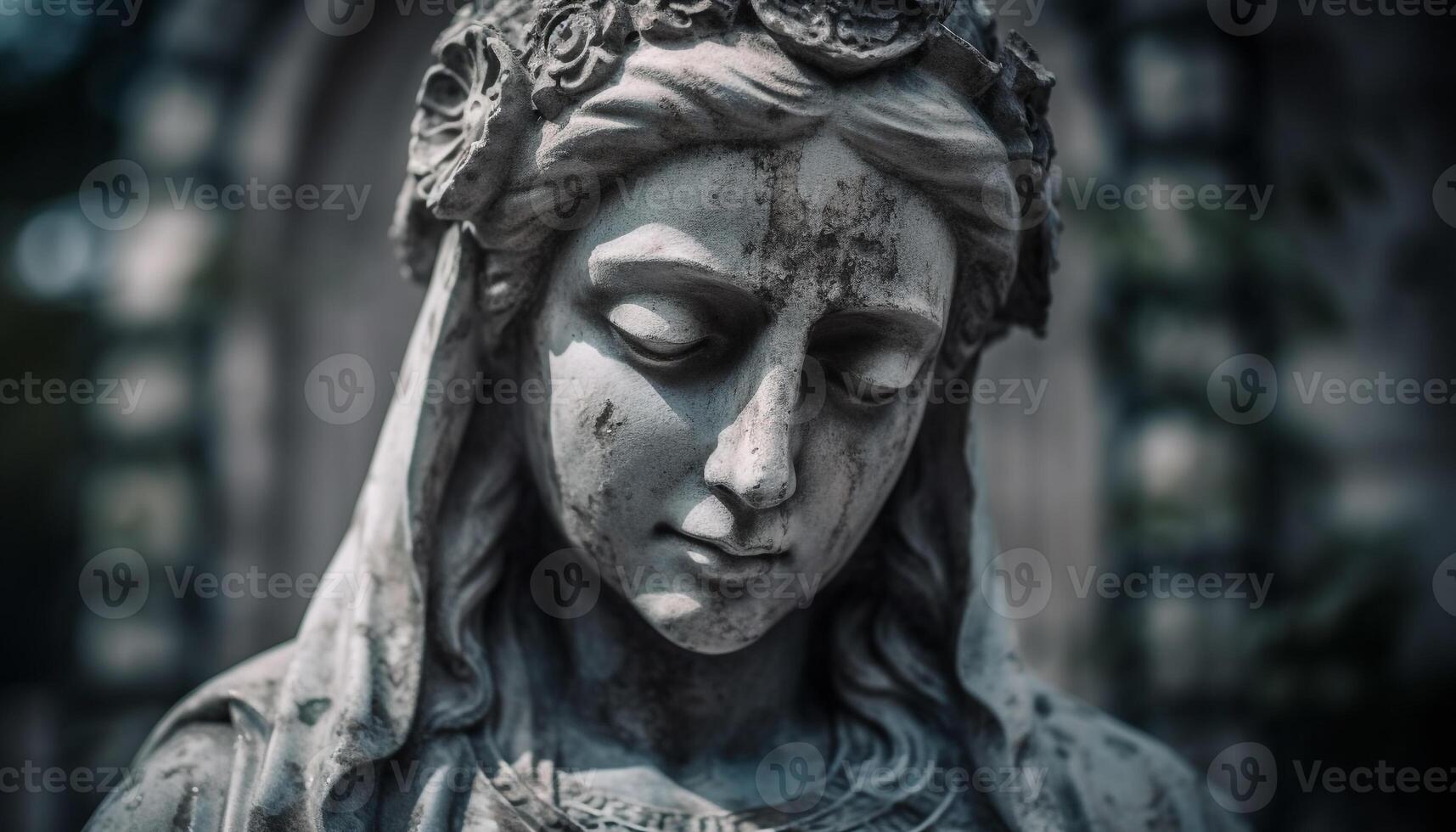 Christianity famous statue of grief, a symbol of spirituality and sadness generated by AI photo
