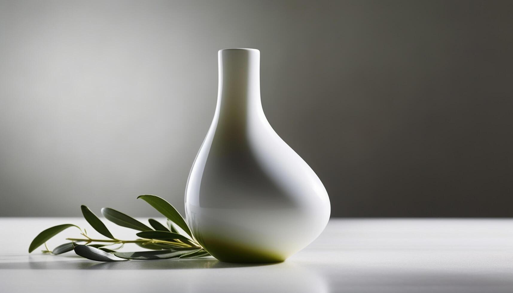 Freshness and elegance in a single object, a green vase generated by AI photo