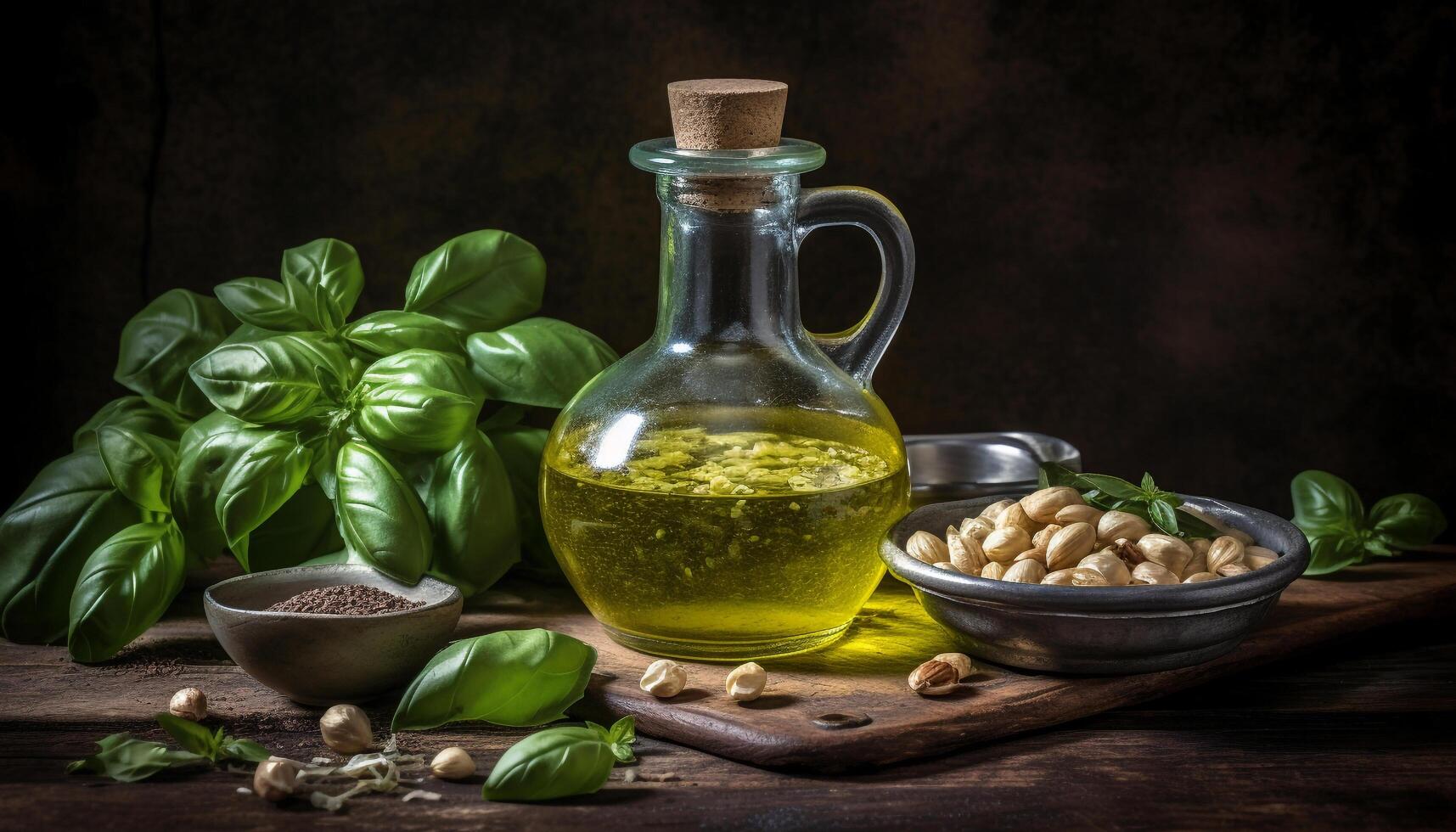 Freshness of nature bounty, healthy eating on a rustic table generated by AI photo