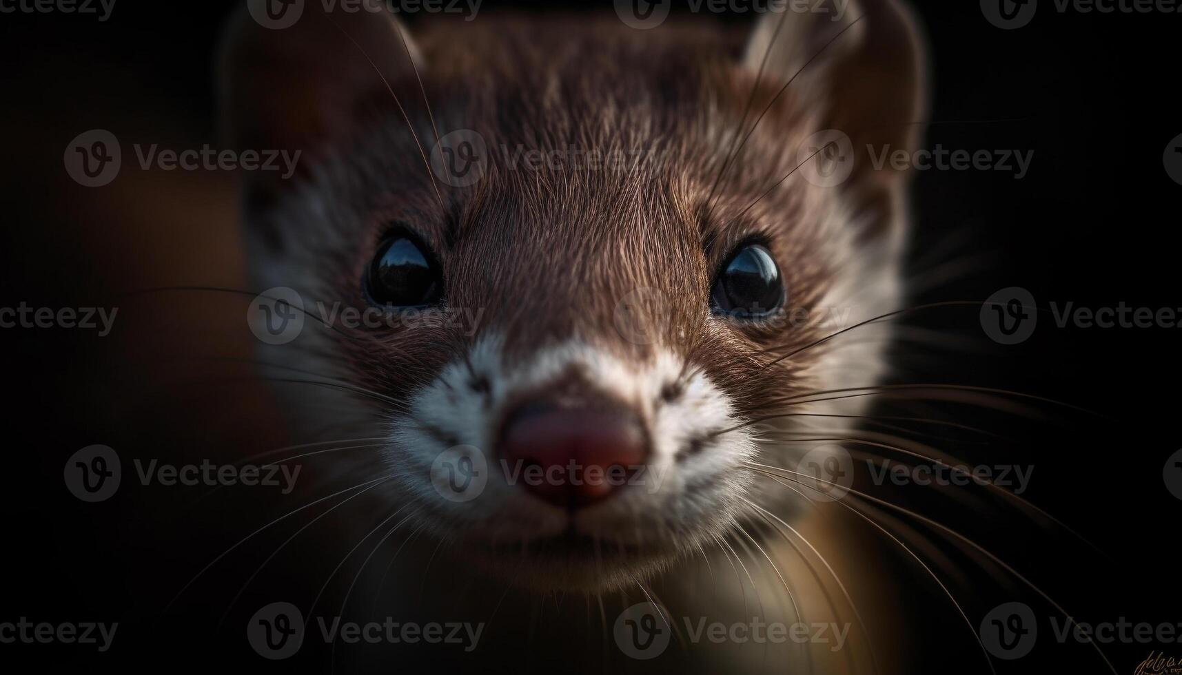 Cute kitten with fluffy fur, looking at camera with curiosity generated by AI photo