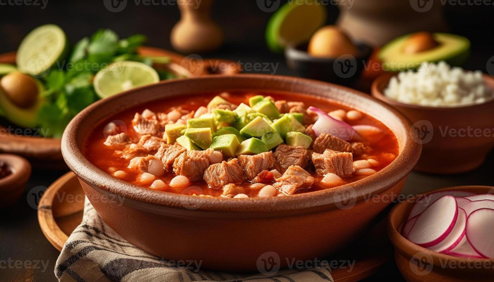Freshness and flavor in a homemade vegetarian guacamole salad generated by AI photo