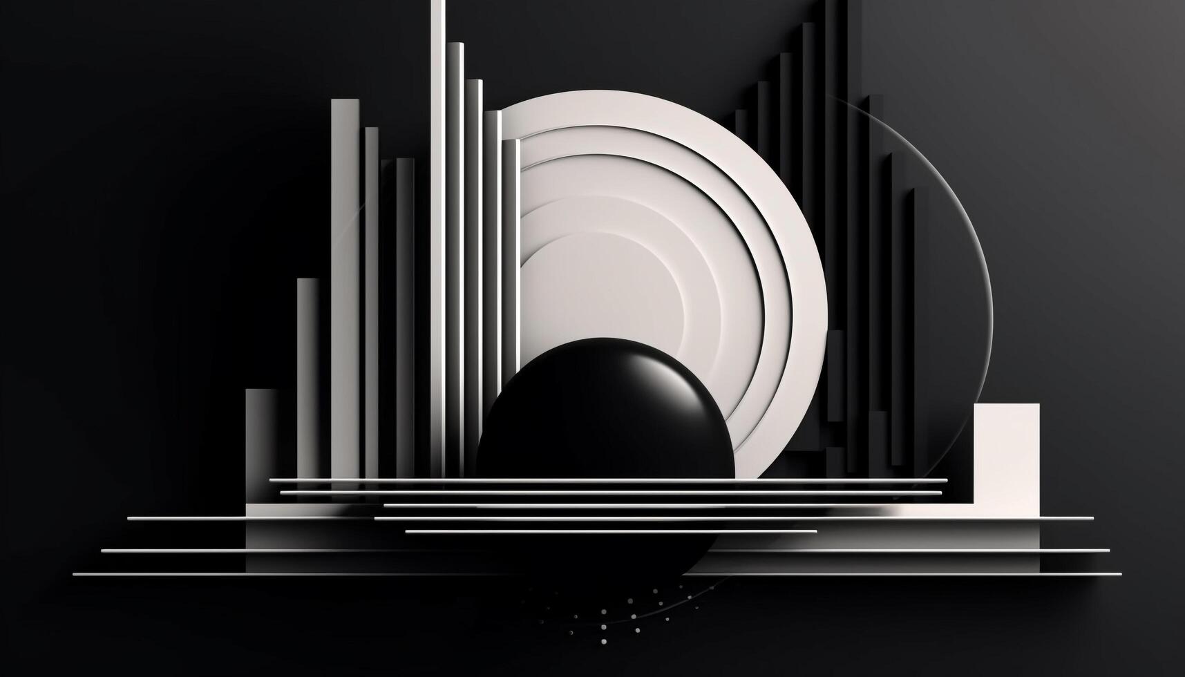 Abstract architecture design modern backdrop with futuristic digitally generated image generated by AI photo