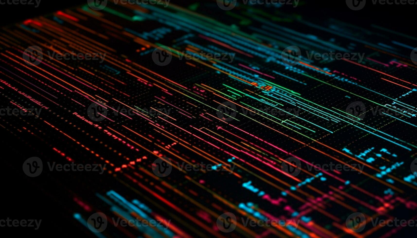 brillante azul patrones iluminar futurista computadora red en resumen diseño generado por ai foto