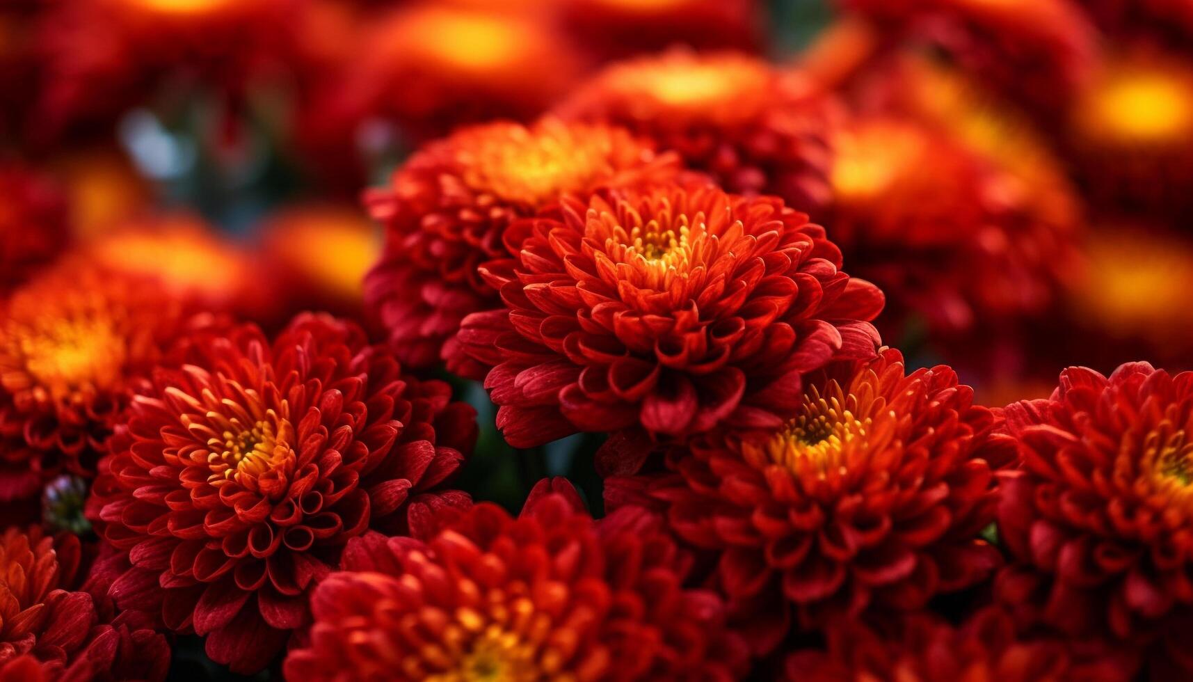 Close up of a vibrant, multi colored flower bouquet in a vase generated by AI photo