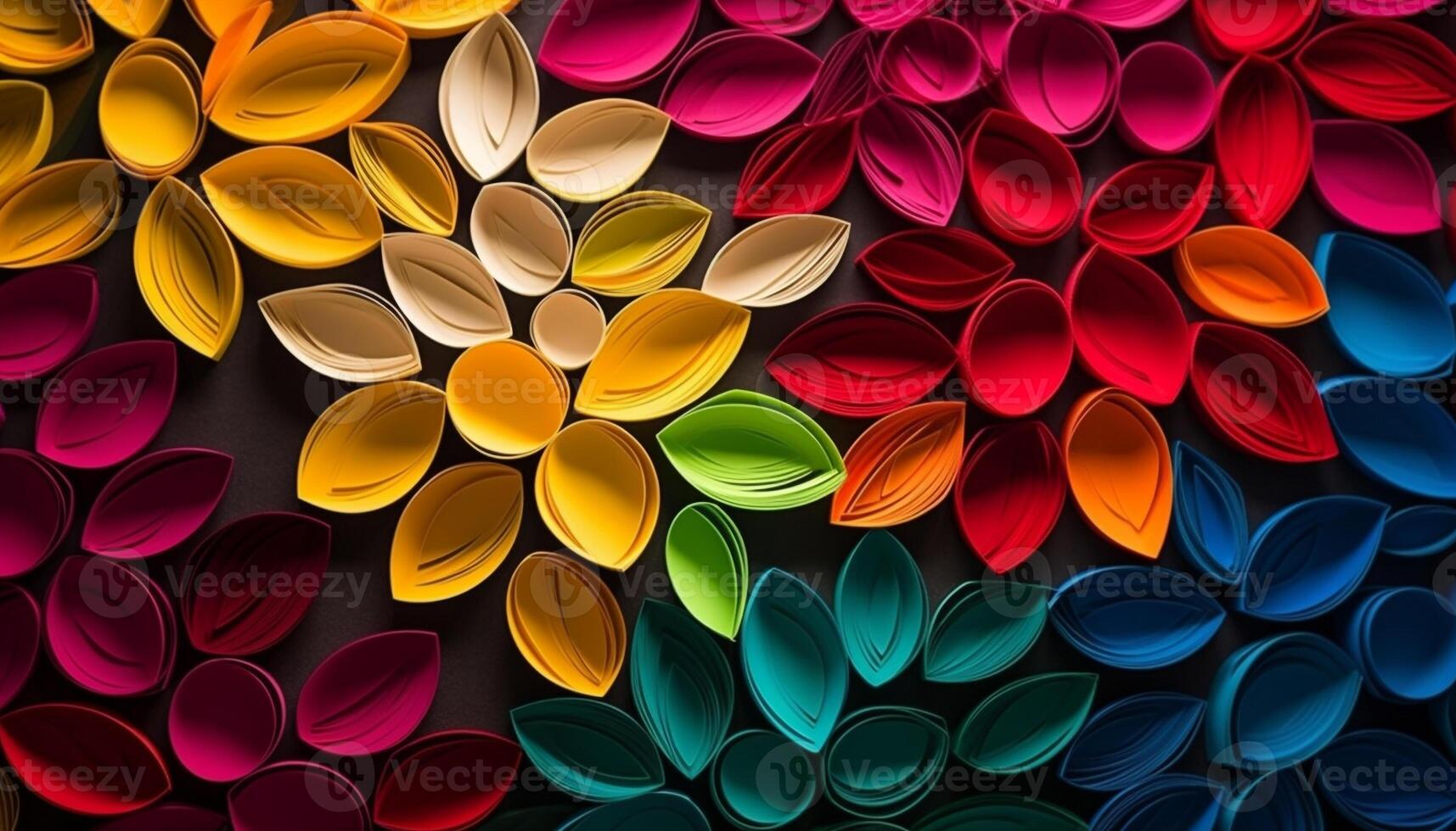 Abstract multi colored circles create a vibrant, shiny, and textured backdrop generated by AI photo
