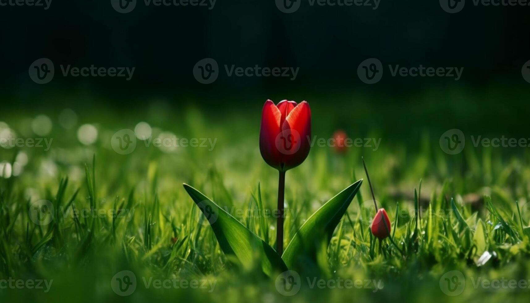 The vibrant tulip blossoms bring freshness and beauty to nature generated by AI photo
