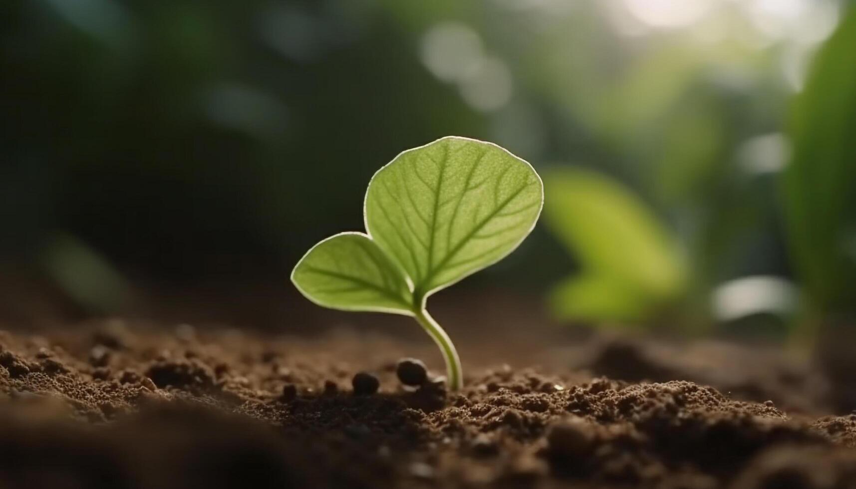 Fresh green seedling symbolizes new life and growth in nature generated by AI photo