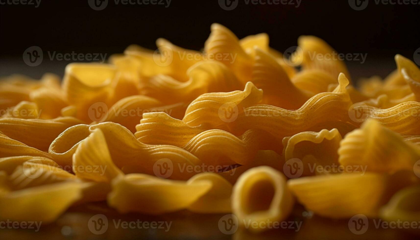 Healthy eating Close up of fresh, organic, Italian pasta variations generated by AI photo