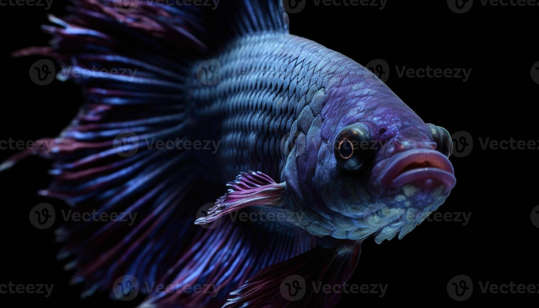 Colorful siamese fighting fish swimming in a luxurious underwater paradise generated by AI photo