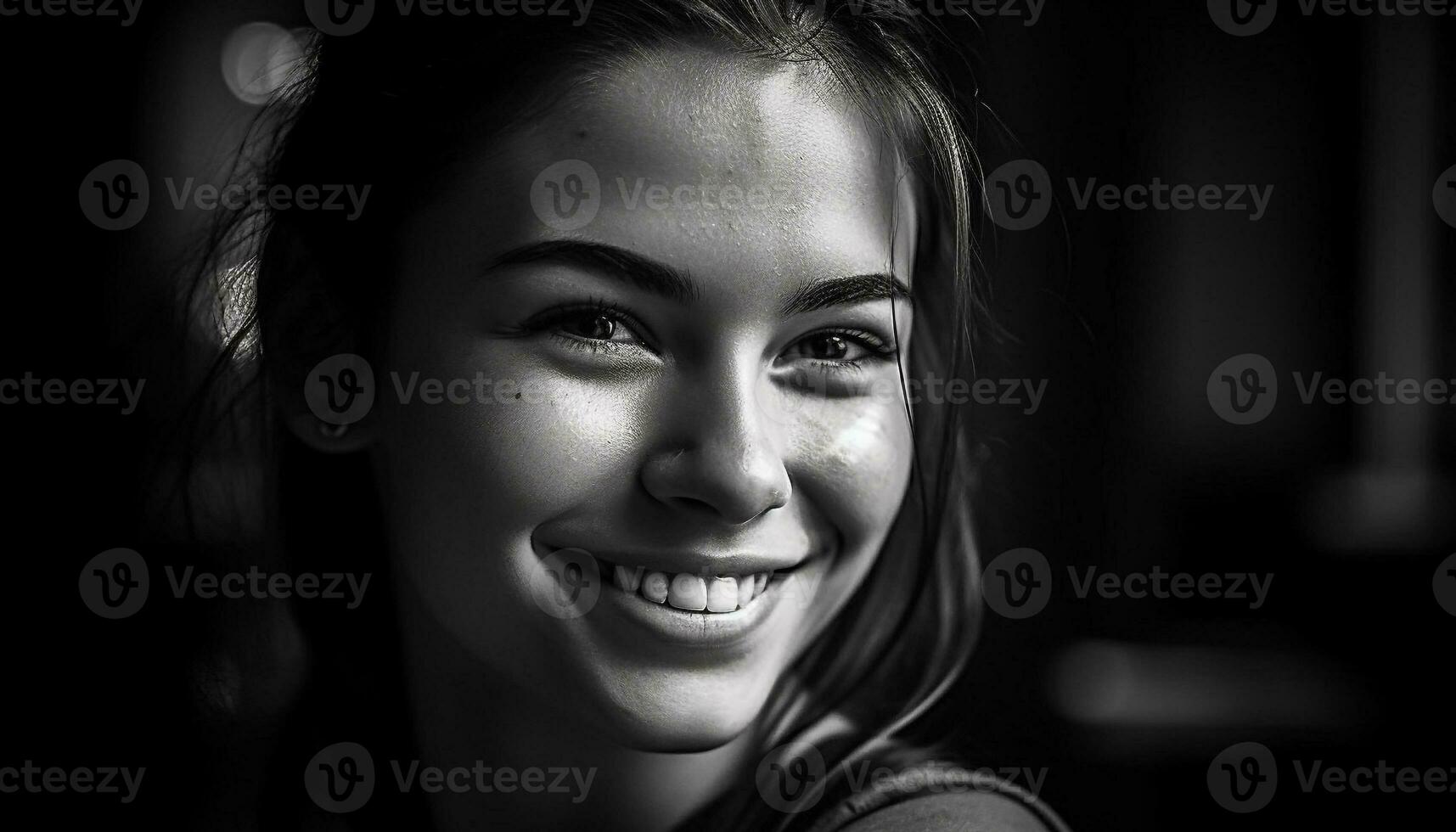 Smiling women, one person, adult portrait, Caucasian ethnicity, young adult generated by AI photo