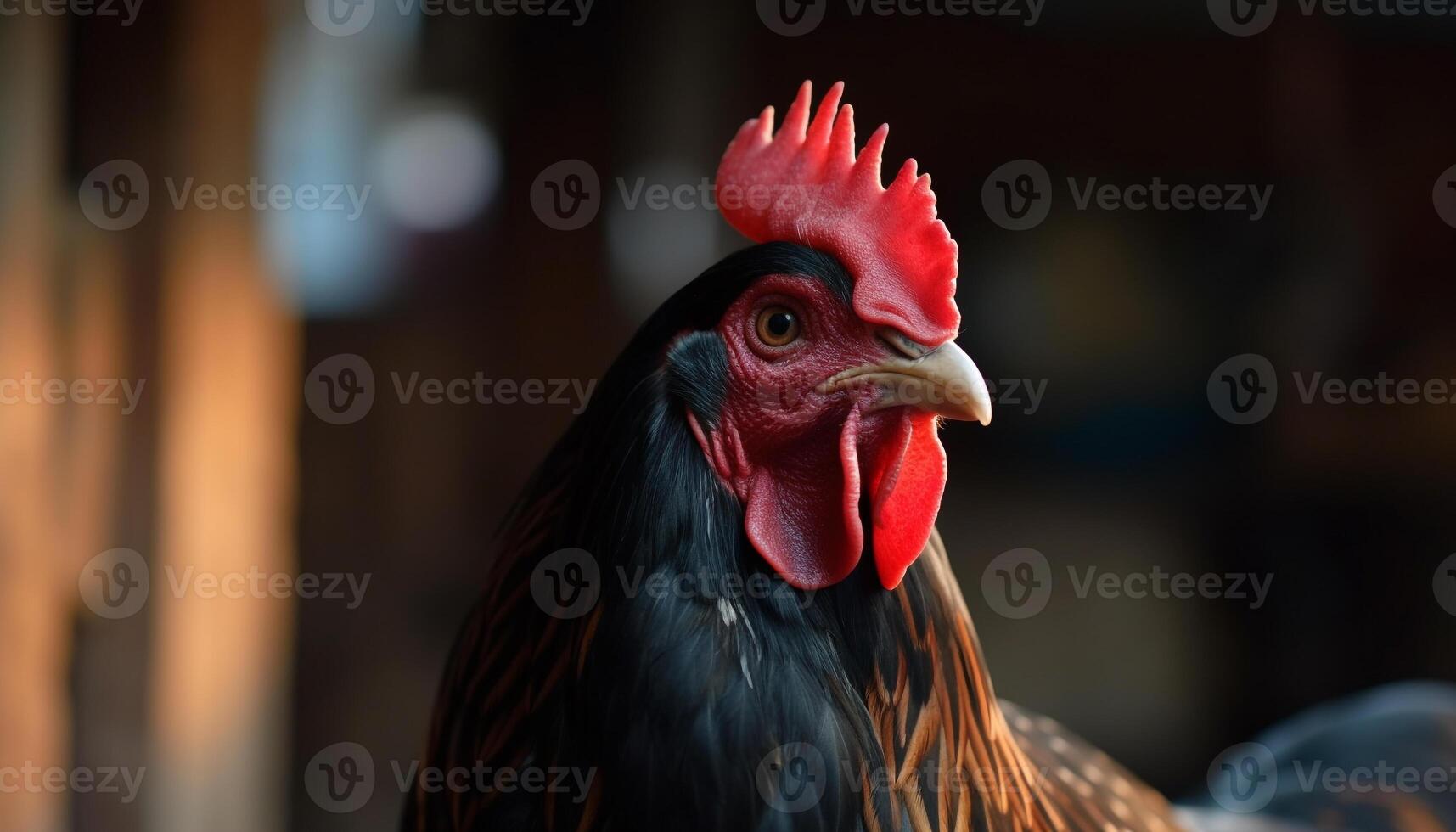 A cute baby chicken stands in the meadow, full of vitality generated by AI photo