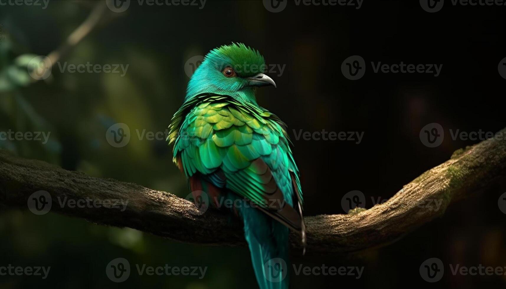 Vibrant macaw perching on branch, showcasing nature colorful beauty generated by AI photo