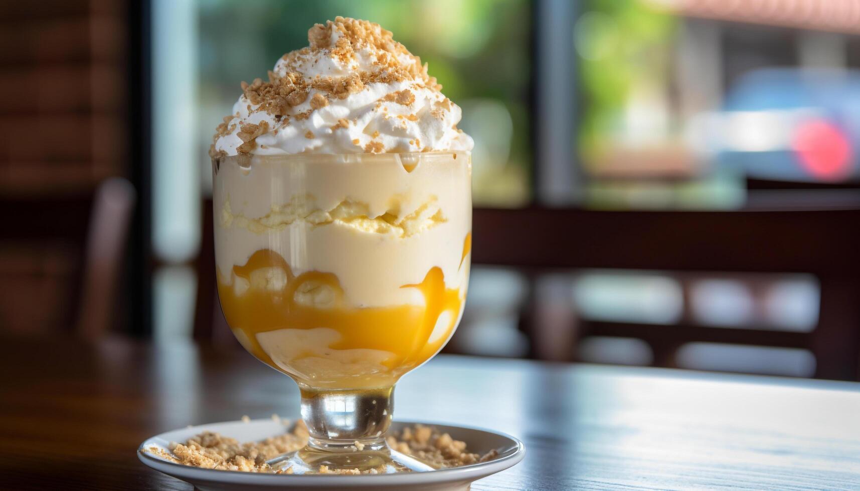 Freshness and sweetness on a table, dessert and gourmet meal generated by AI photo