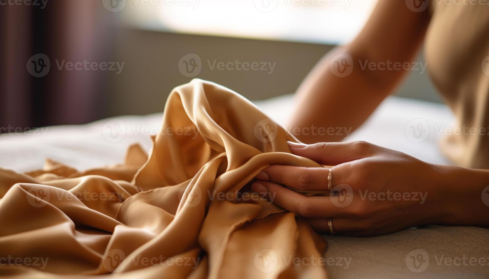 Young adults in love, enjoying a cozy moment in the bedroom generated by AI photo