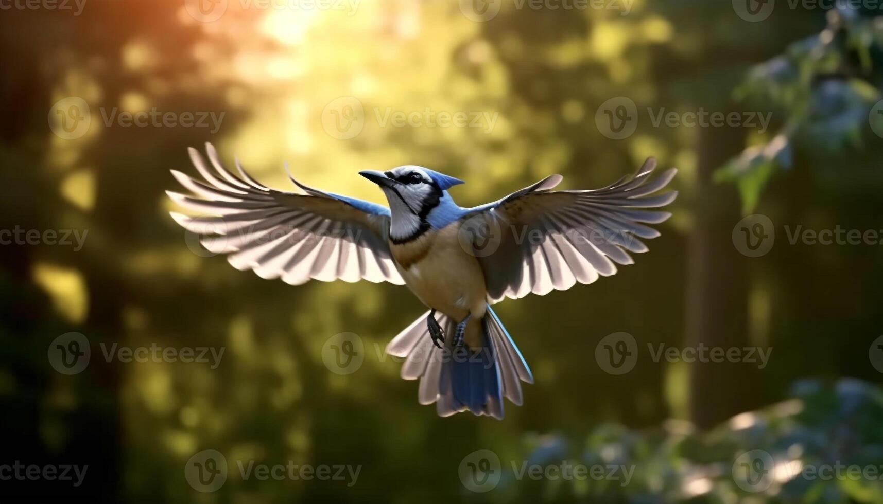 A beautiful seagull perching on a branch, spreading its wings generated by AI photo
