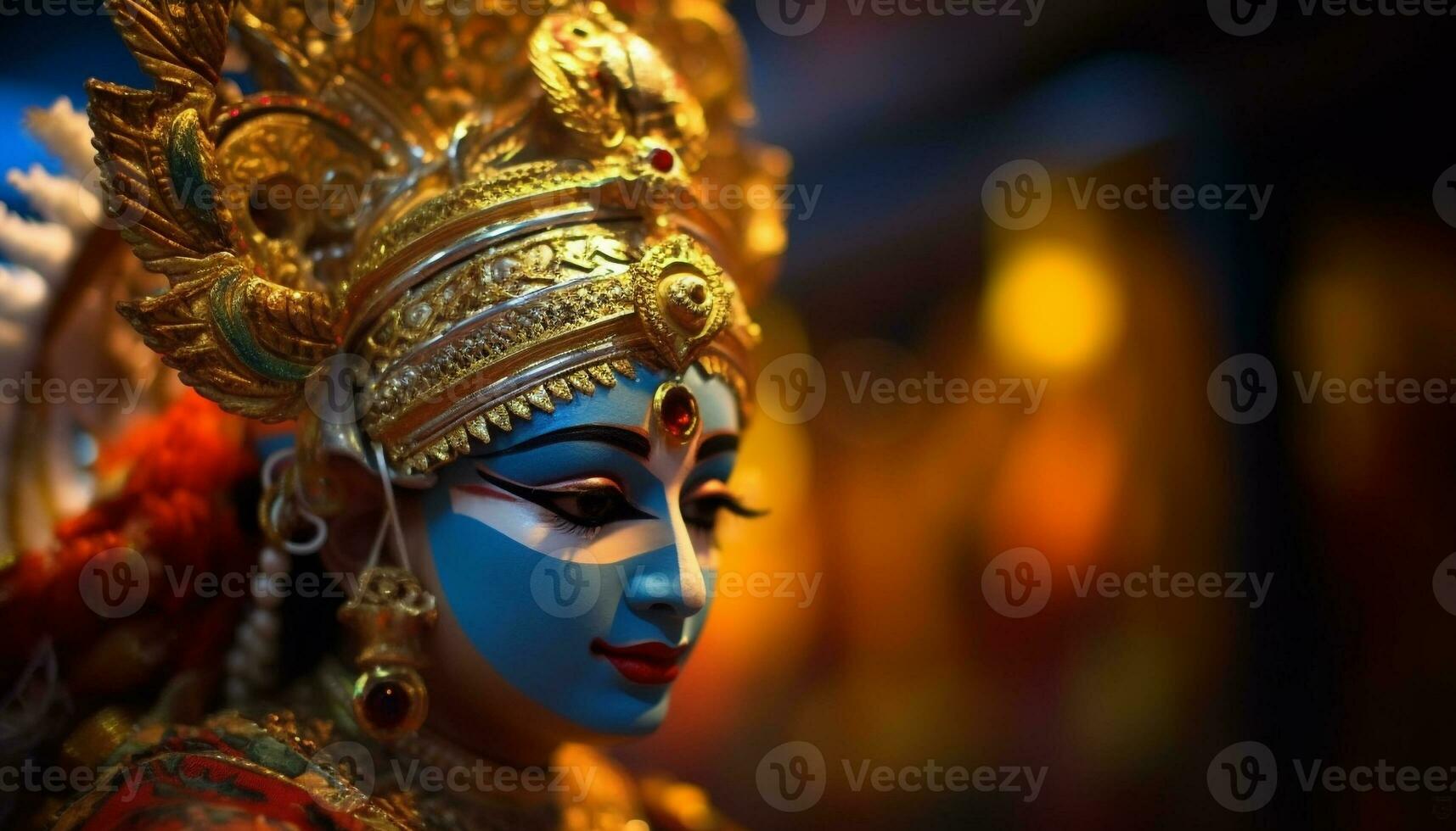 A beautiful Hindu statue celebrates traditional festival with elegance and spirituality generated by AI photo