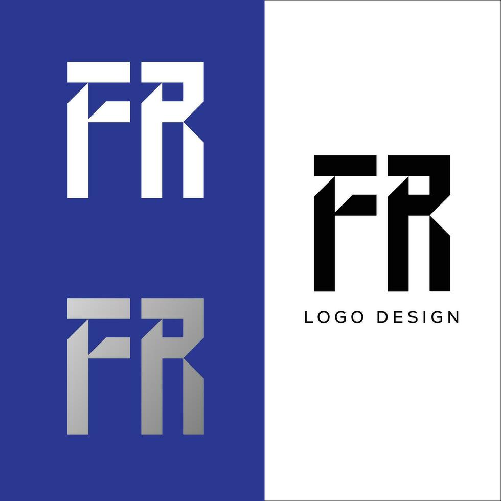 FR initial letter logo vector