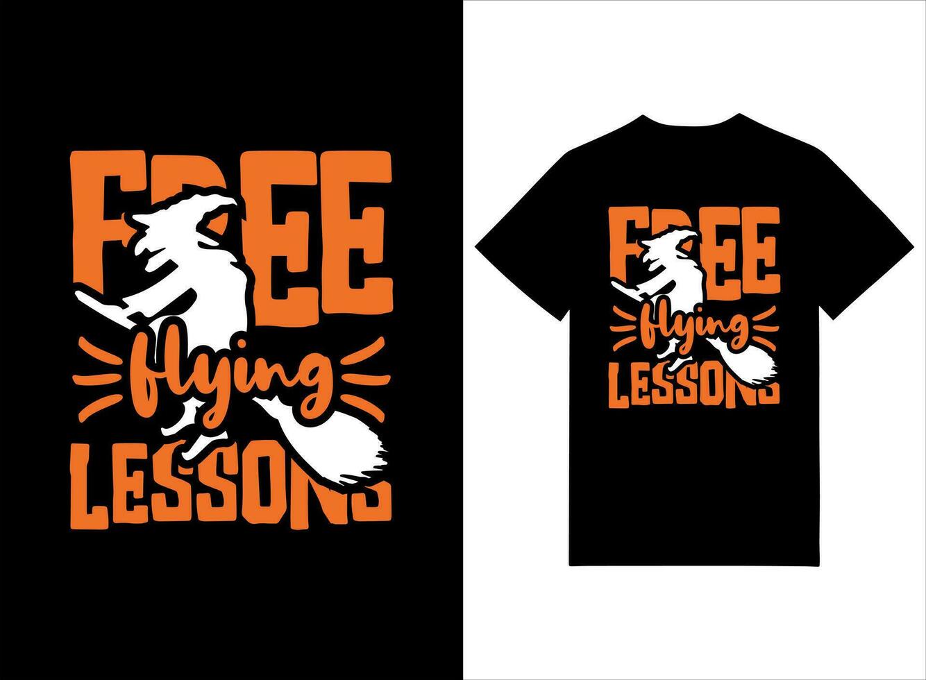 Halloween T-shirt Design - Free Flying Lesson vector