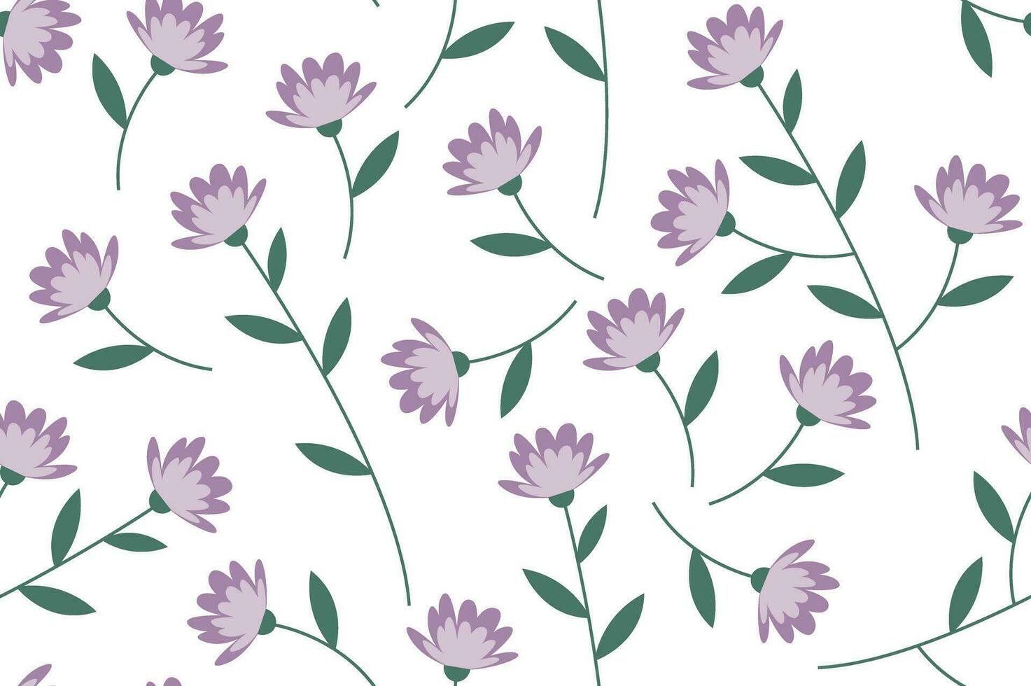 Floral seamless background. Wildflowers in flat style. Background from the herbarium. Delicate pastel colors. Background, wallpaper, textiles, printing. vector