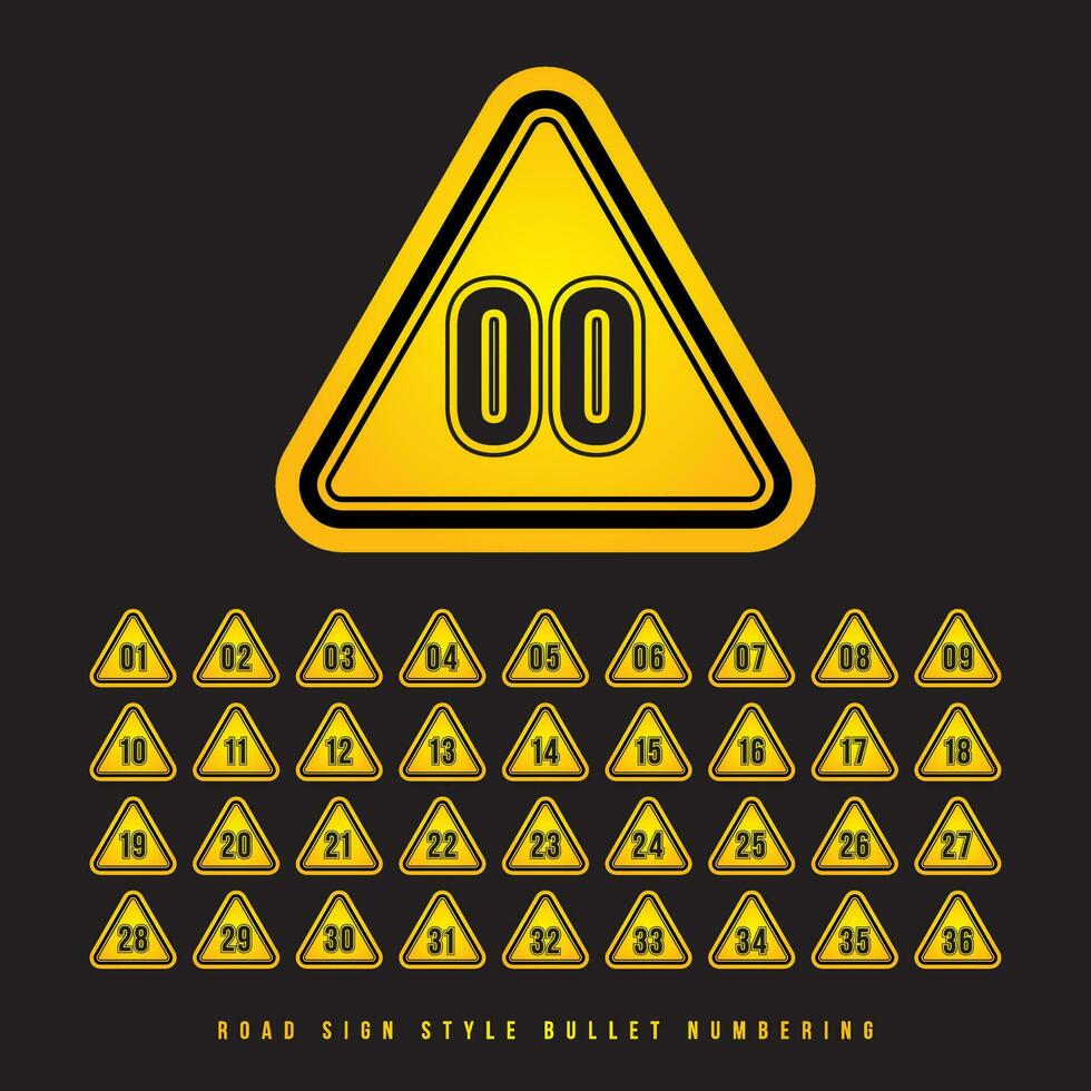 Road Sign Style Bullet Numbering vector