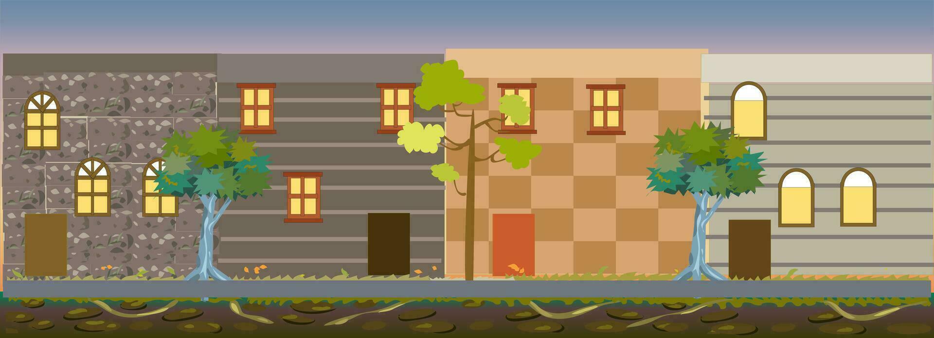 City Residential Game Background vector