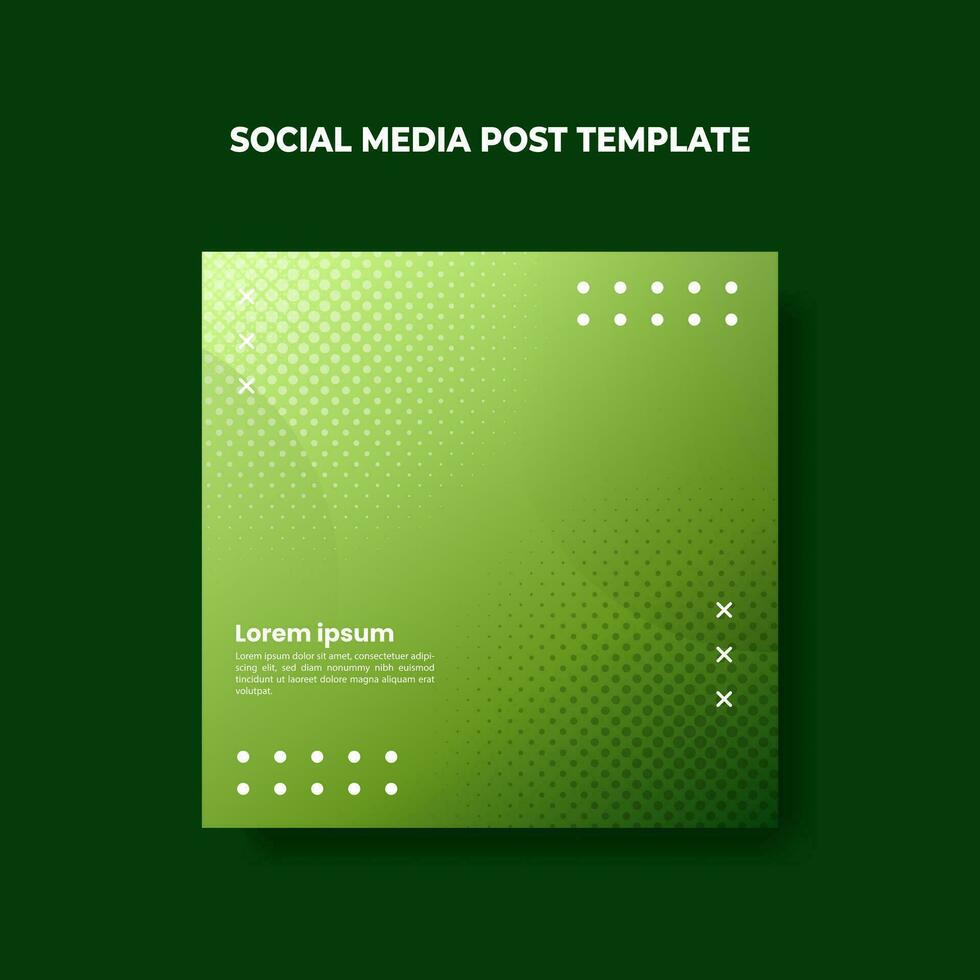 Green gradient modern social media post template vector