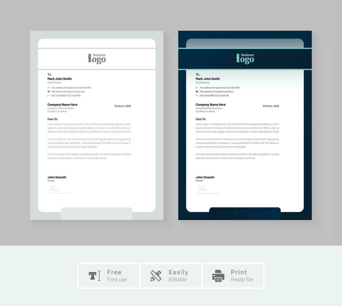 Professional creative letterhead template design for your business vector
