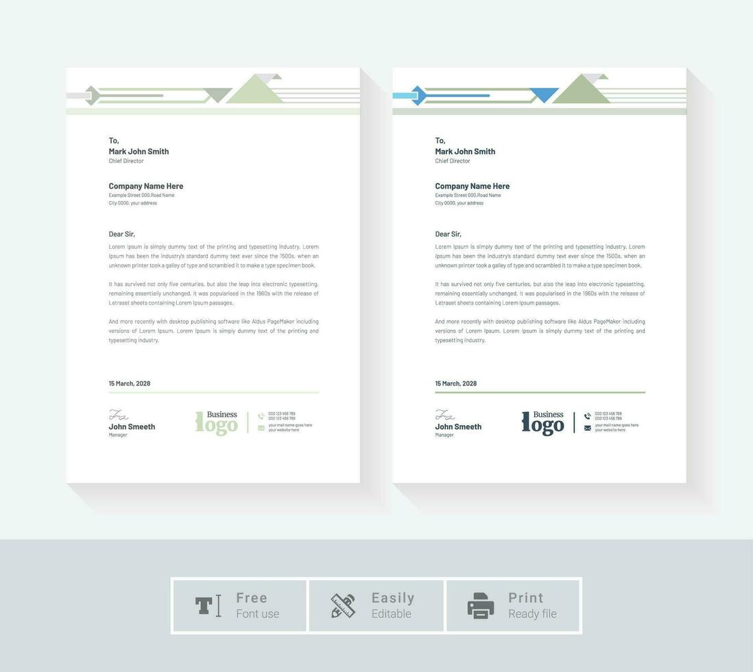 Professional creative letterhead template design for your business vector