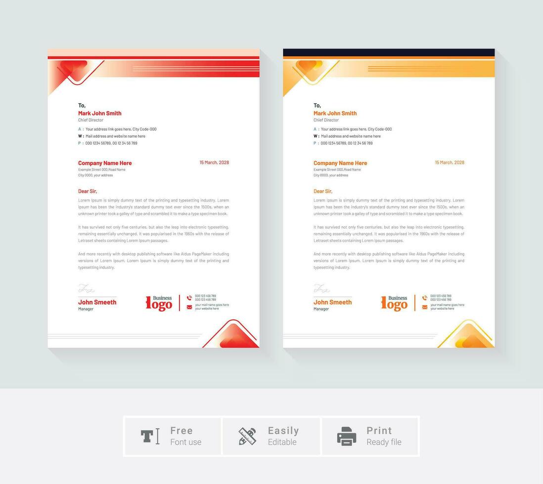 Professional creative letterhead template design for your business vector