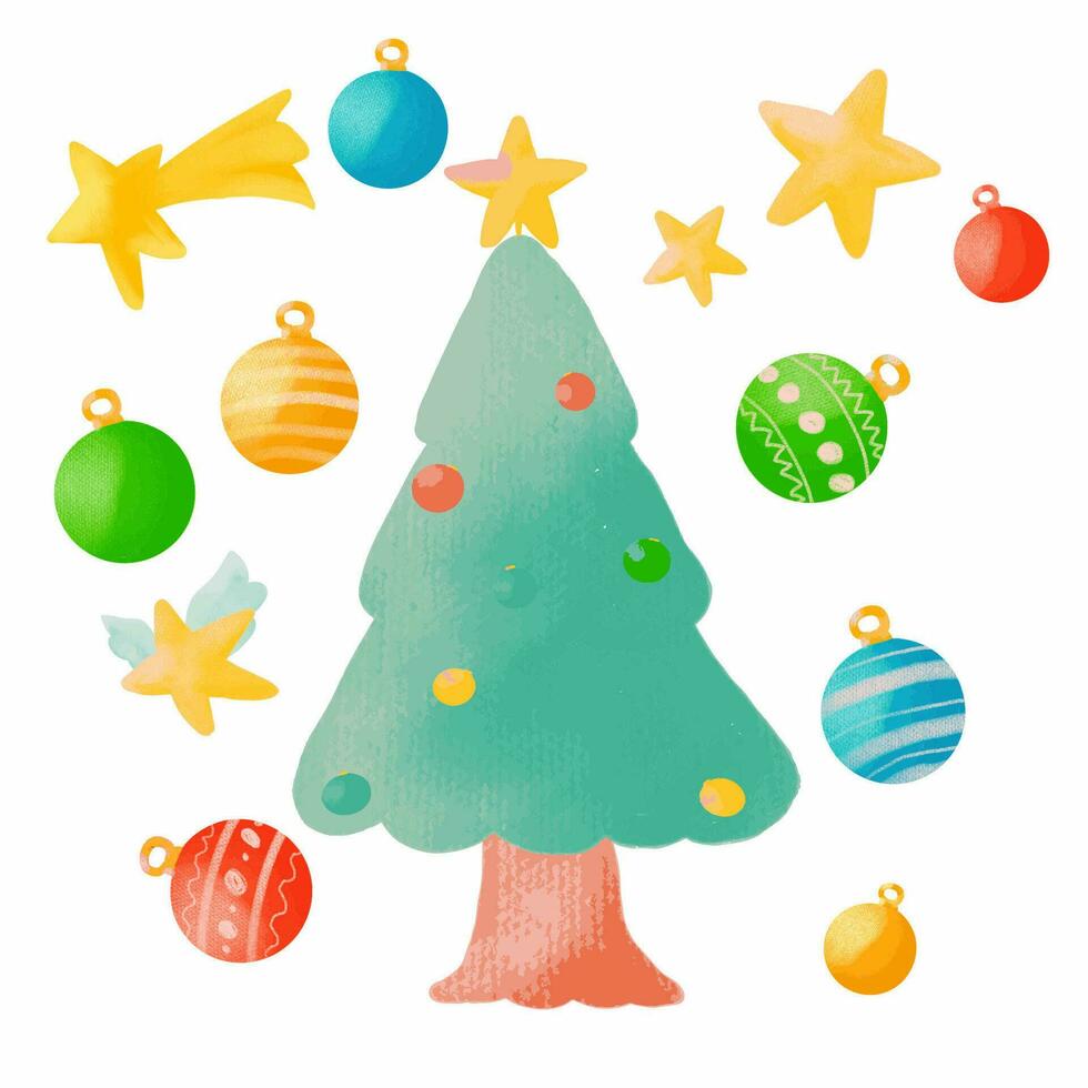 The Christmas element drawing style for holiday concept vector image