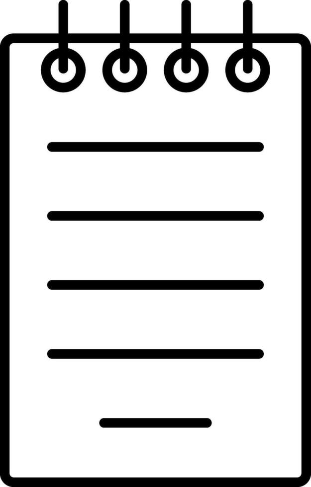 Notepad Line Vector Icon Design