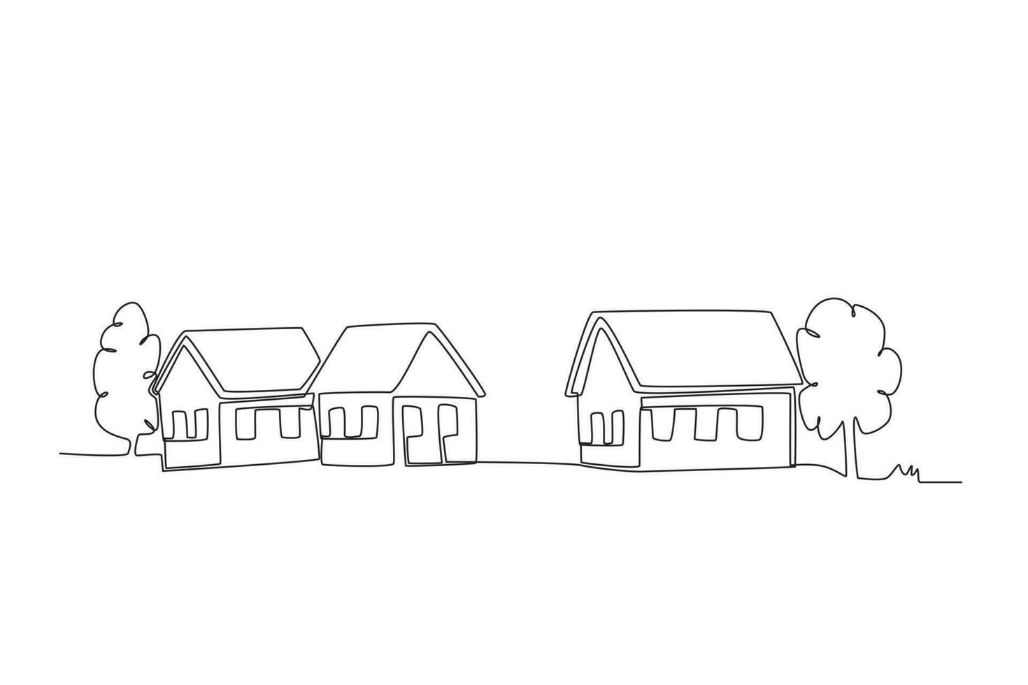 A village with a simple house vector