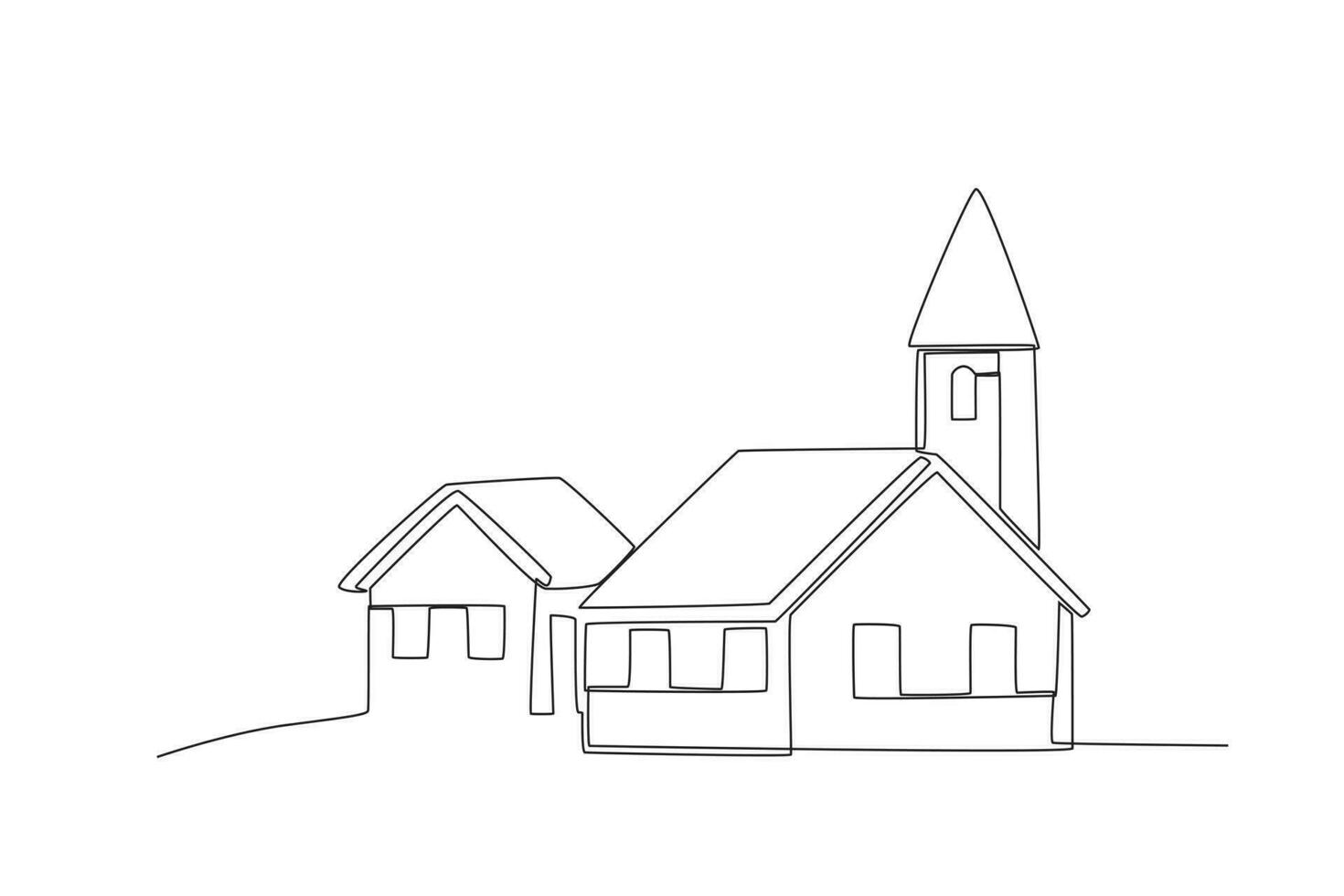 Two houses in the village vector