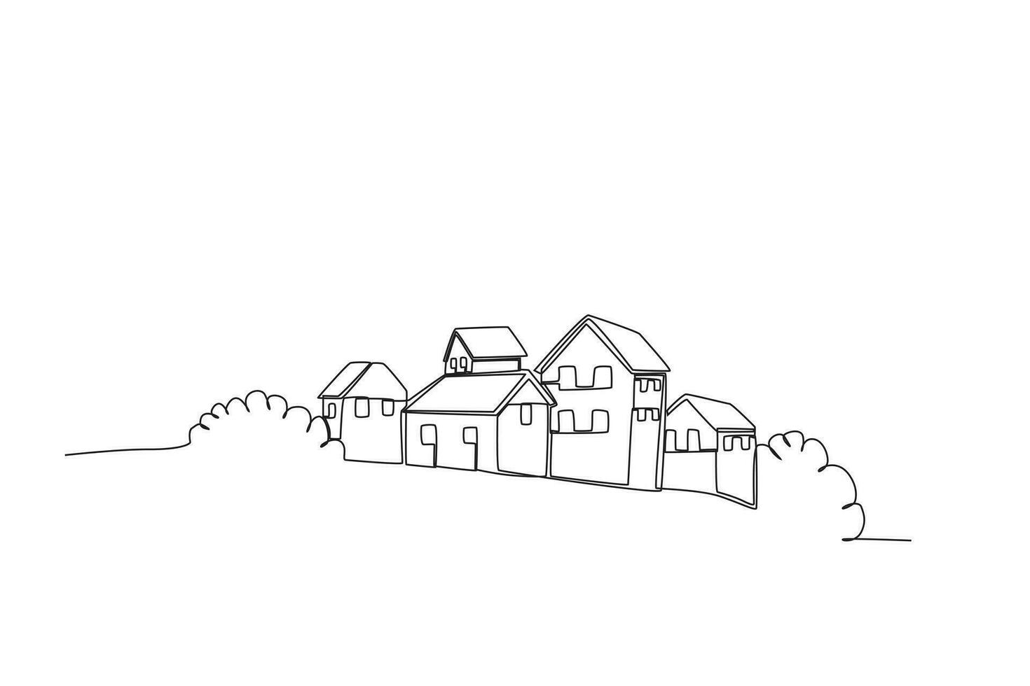 A densely populated village vector