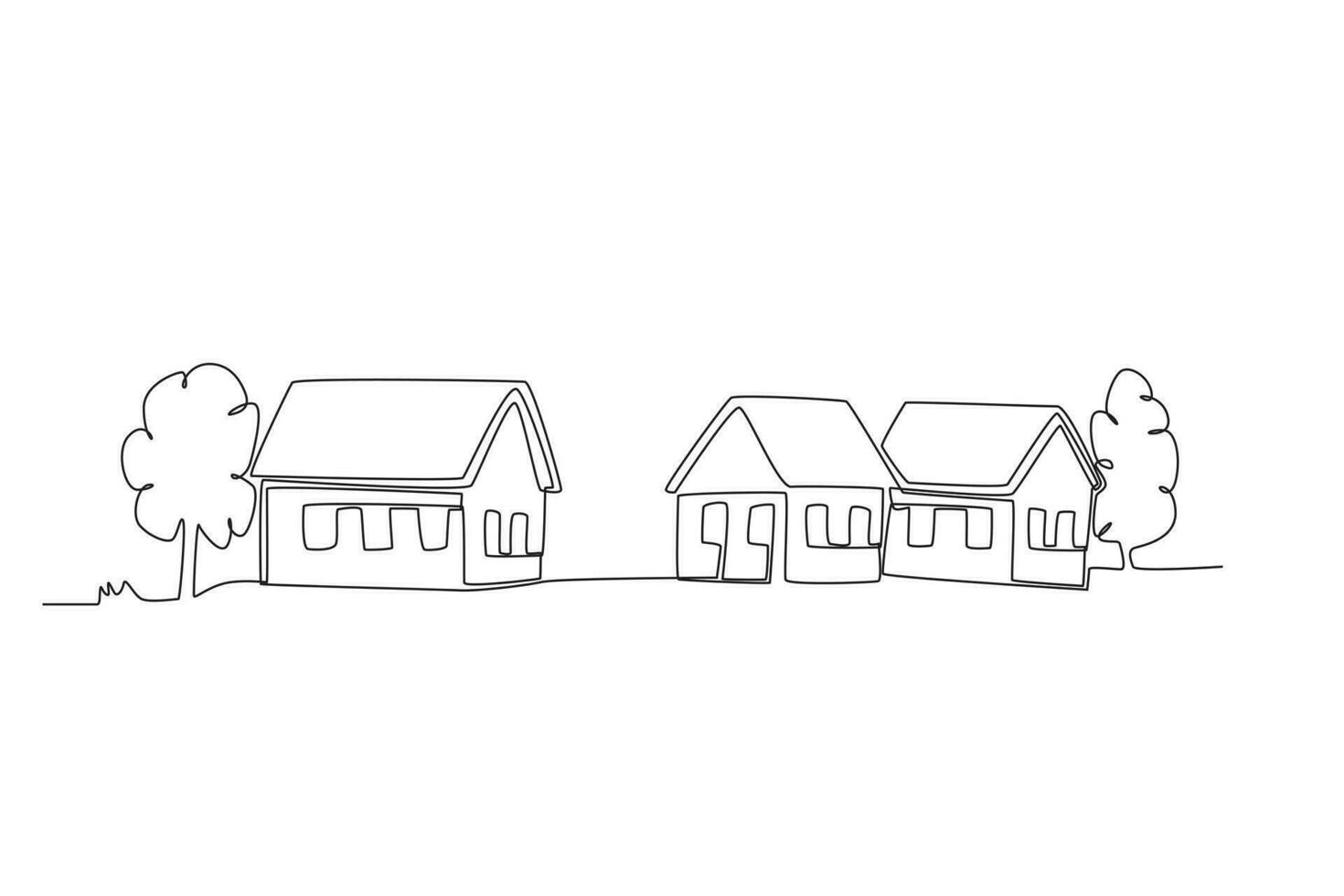 Residential housing in the village vector