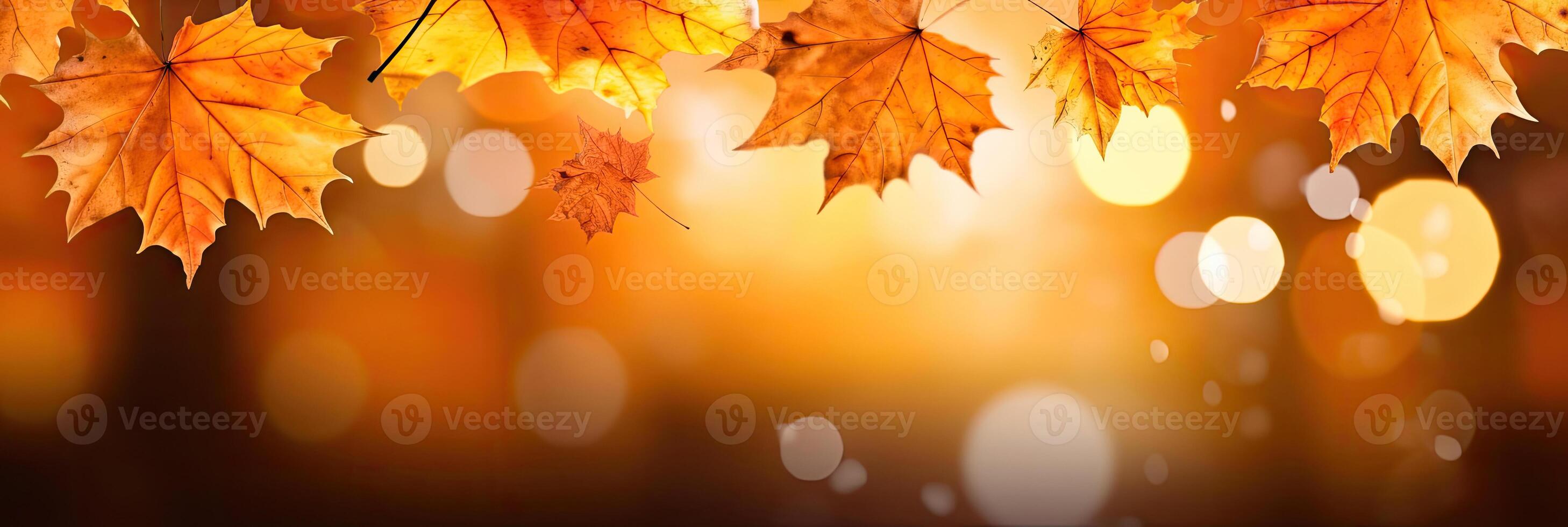 Golden Autumn - Leaves of Tranquility - Generative AI photo