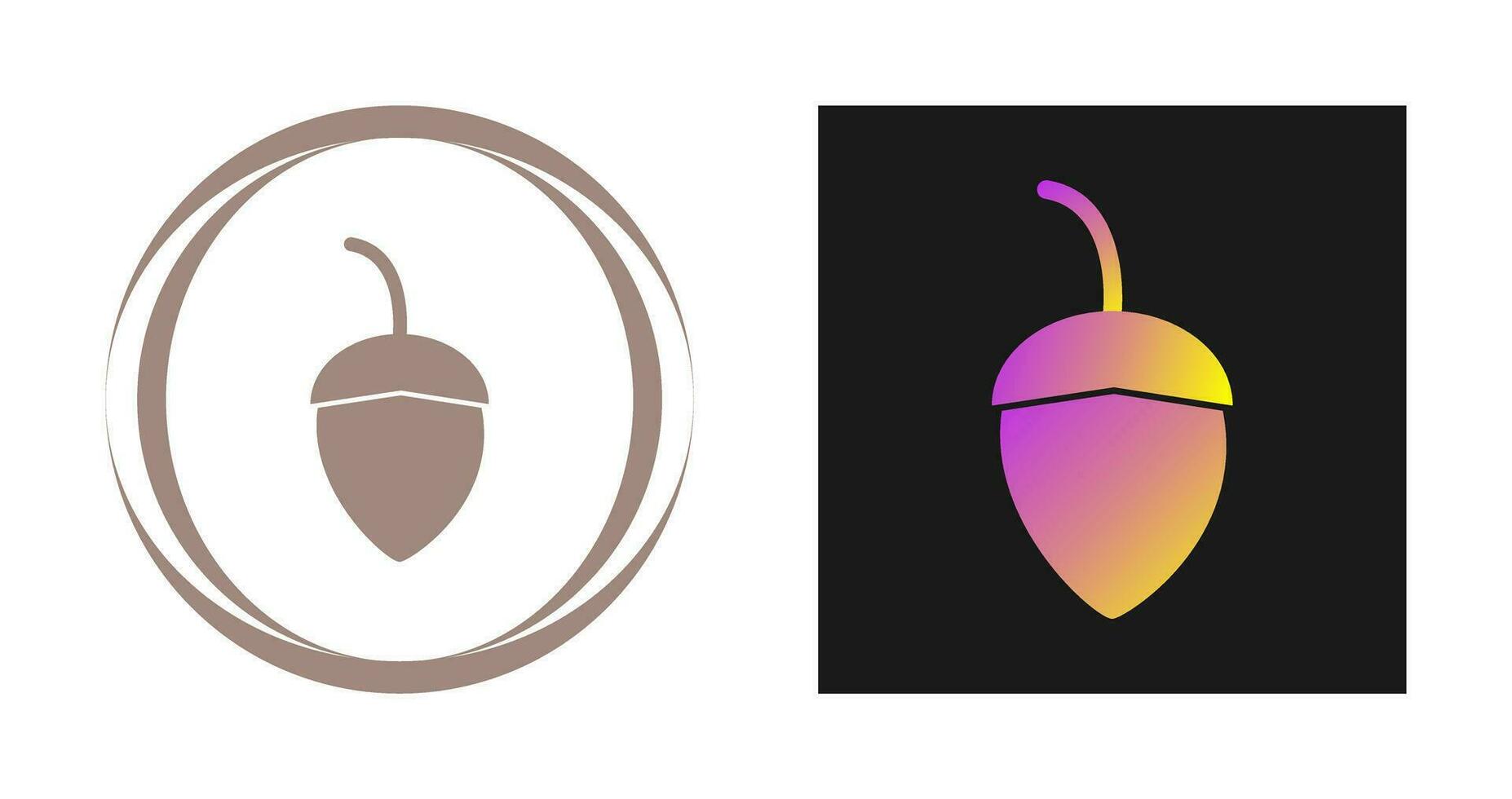 Single Acorn Vector Icon