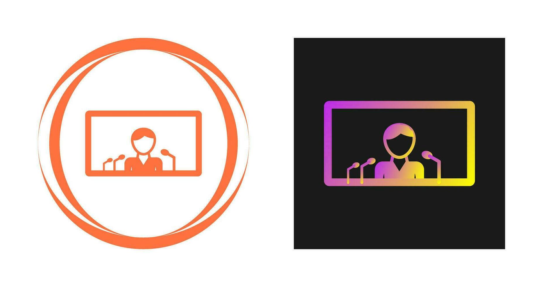 Online Press Conference Vector Icon