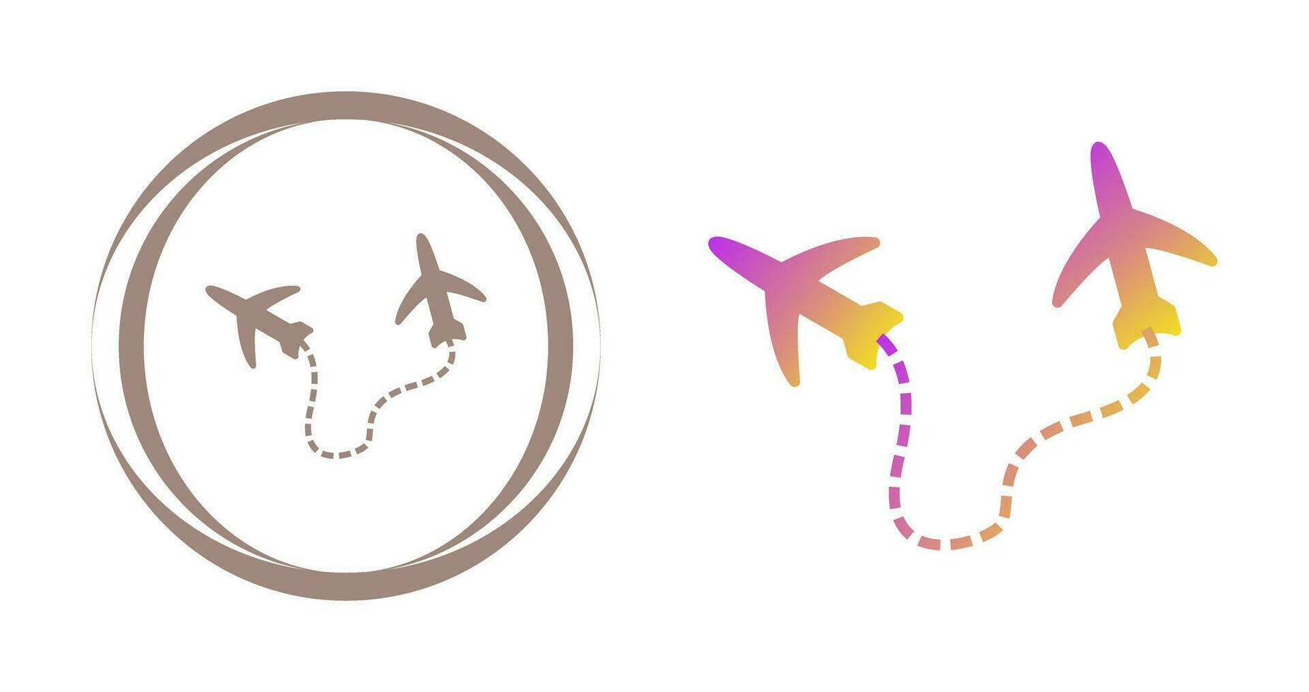 Round Travel Flights Vector Icon