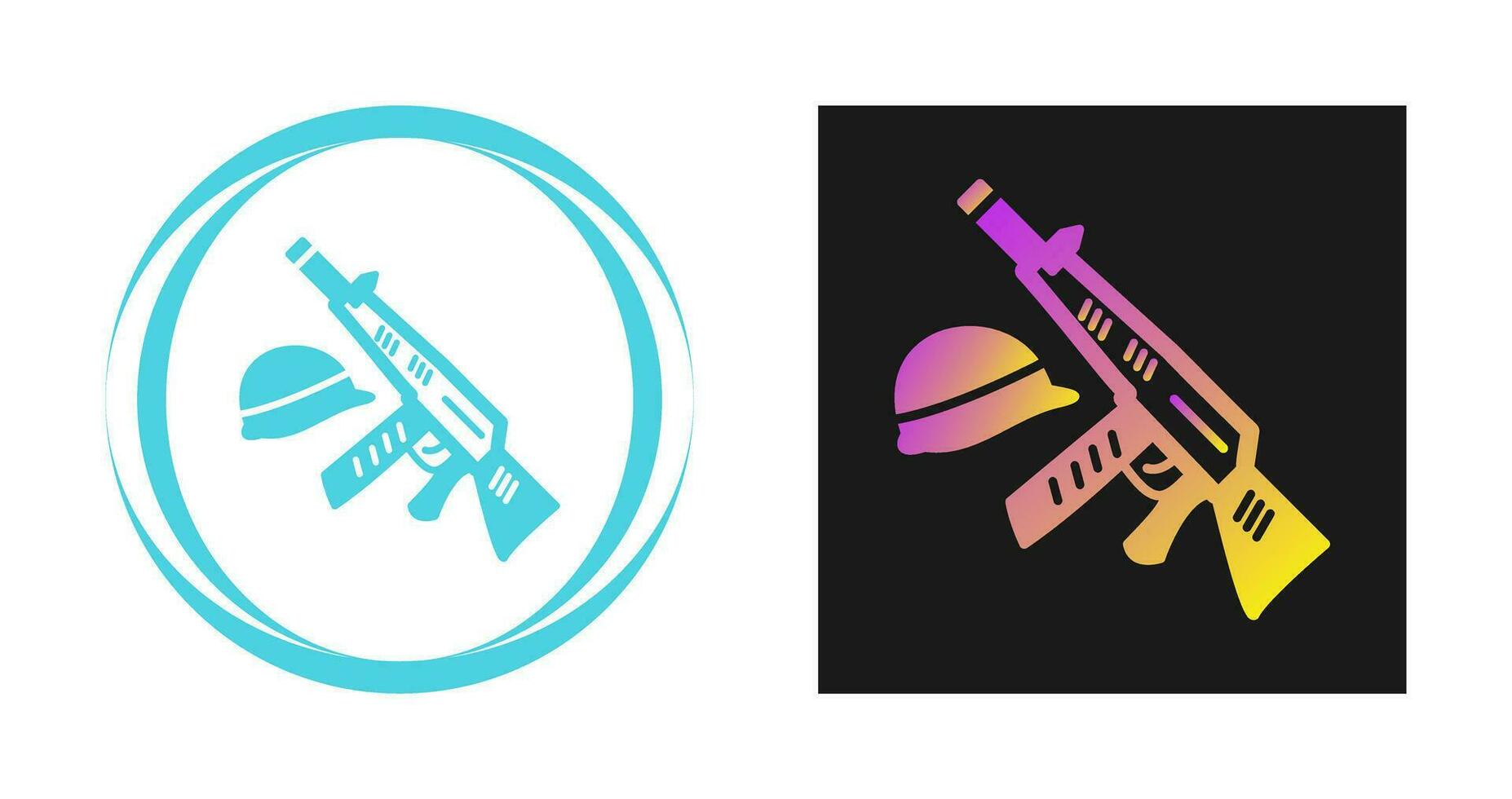 Gun and Helmet Vector Icon