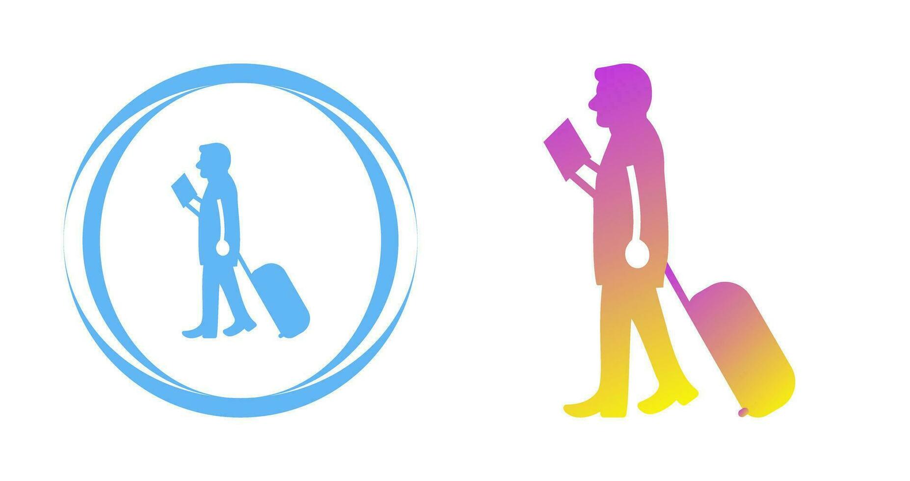 Walking with Luggage Vector Icon