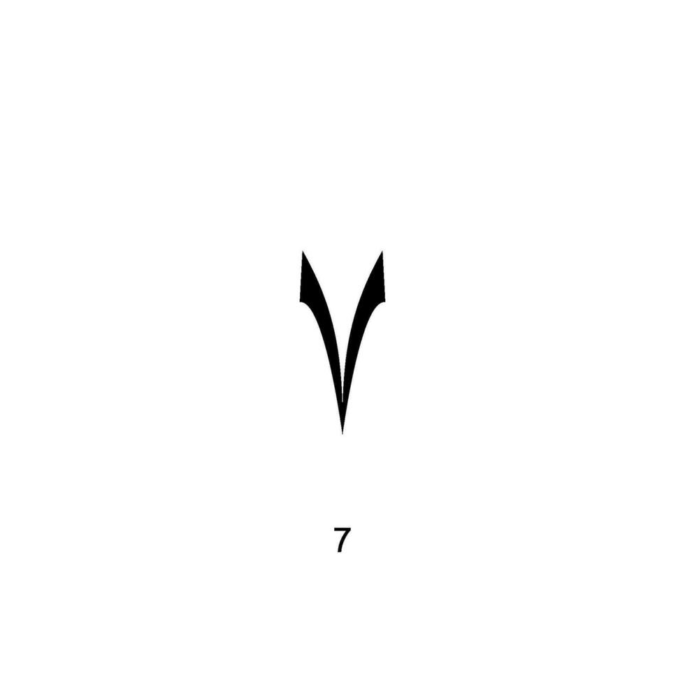 Arabic Numerals, Number 7, Seven, can use for Education, Numeral on the Islamic Calendar, Page Number or Graphic Design Element. Vector Illustration