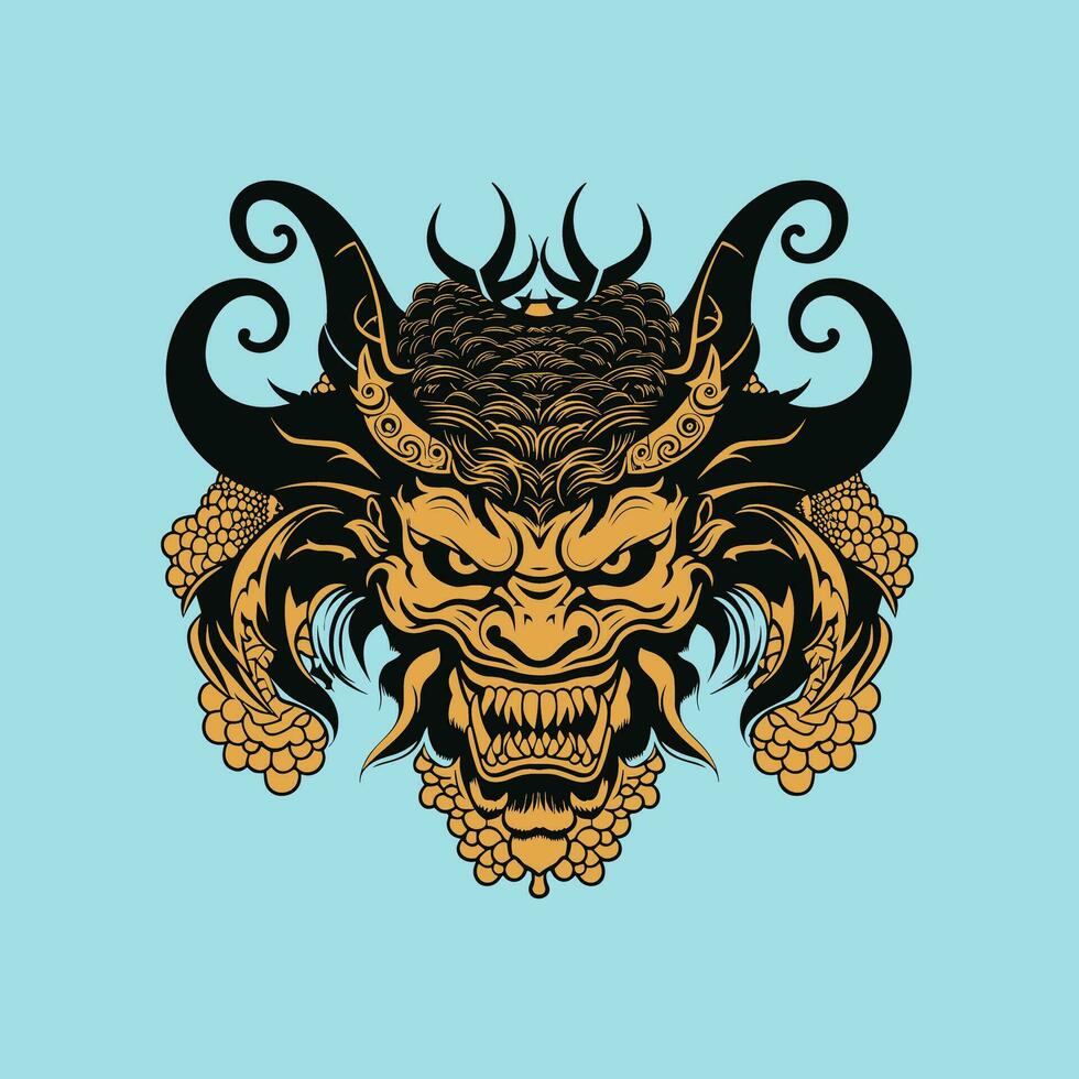 Illustrated Devil Demon Logo in Vector Design